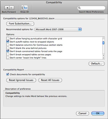 compatability mode in word for mac